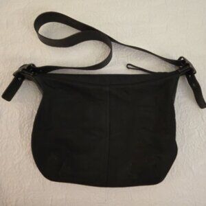 Vintage Inspired Coach Hobo Crossbody Bag Black Adjustable Leather Strap